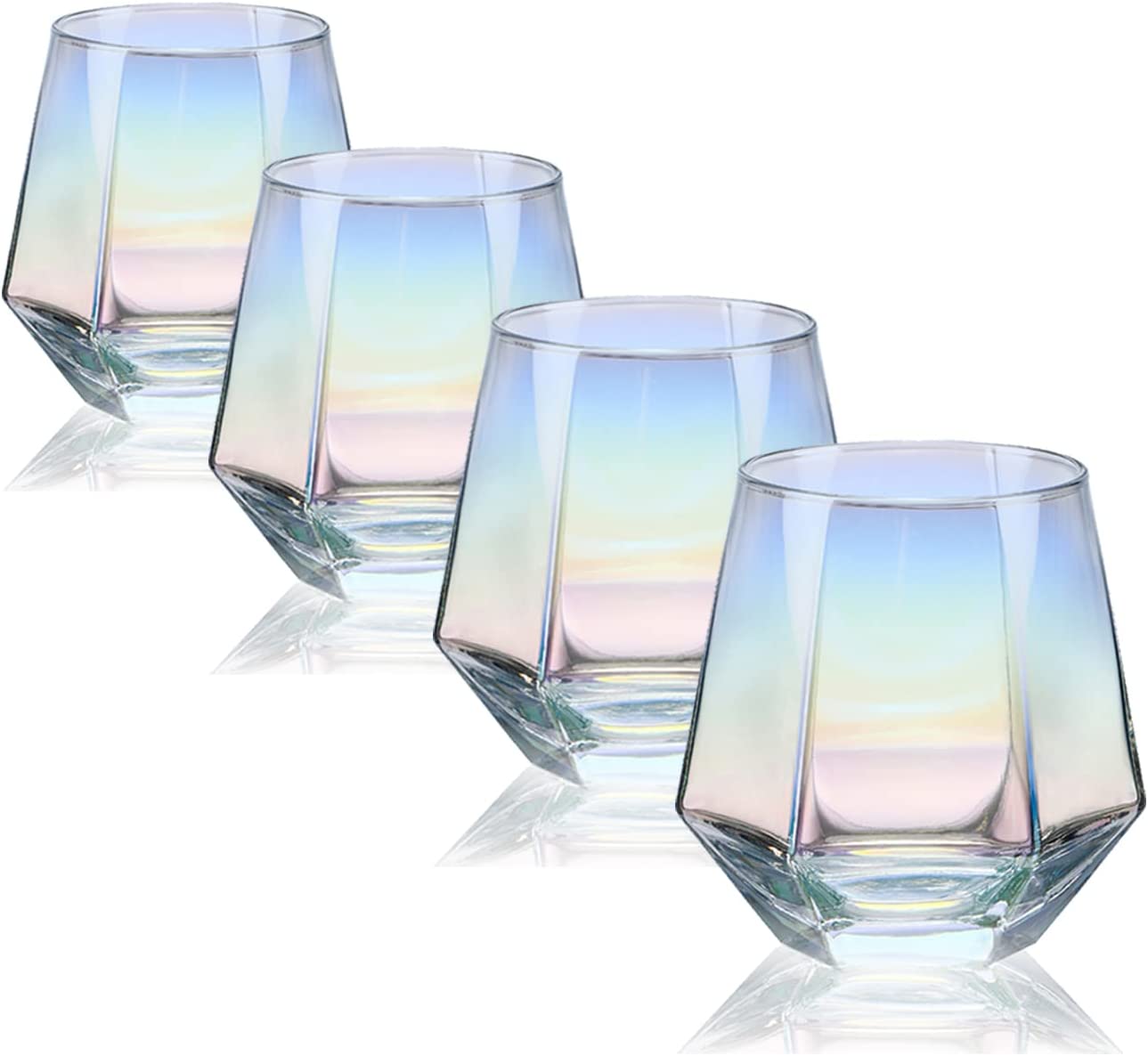 Iridescent Ribbed Cocktail Glass - Set of 4, Home