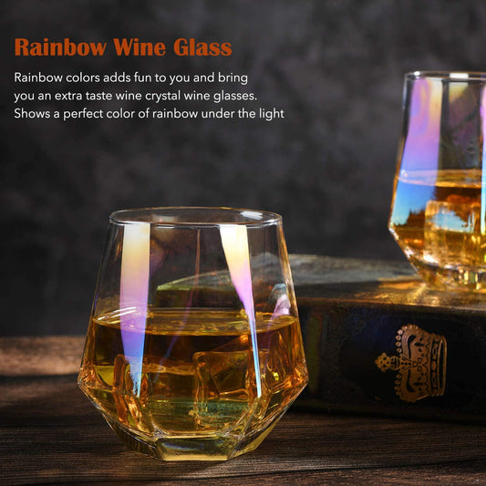 CUKBLESS Iridescent Stemless Wine Glass (Set Of 4)
