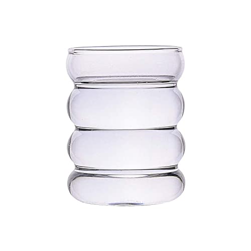 4 Pcs Creative Glass Cups Vintage Drinking Glasses Ribbed
