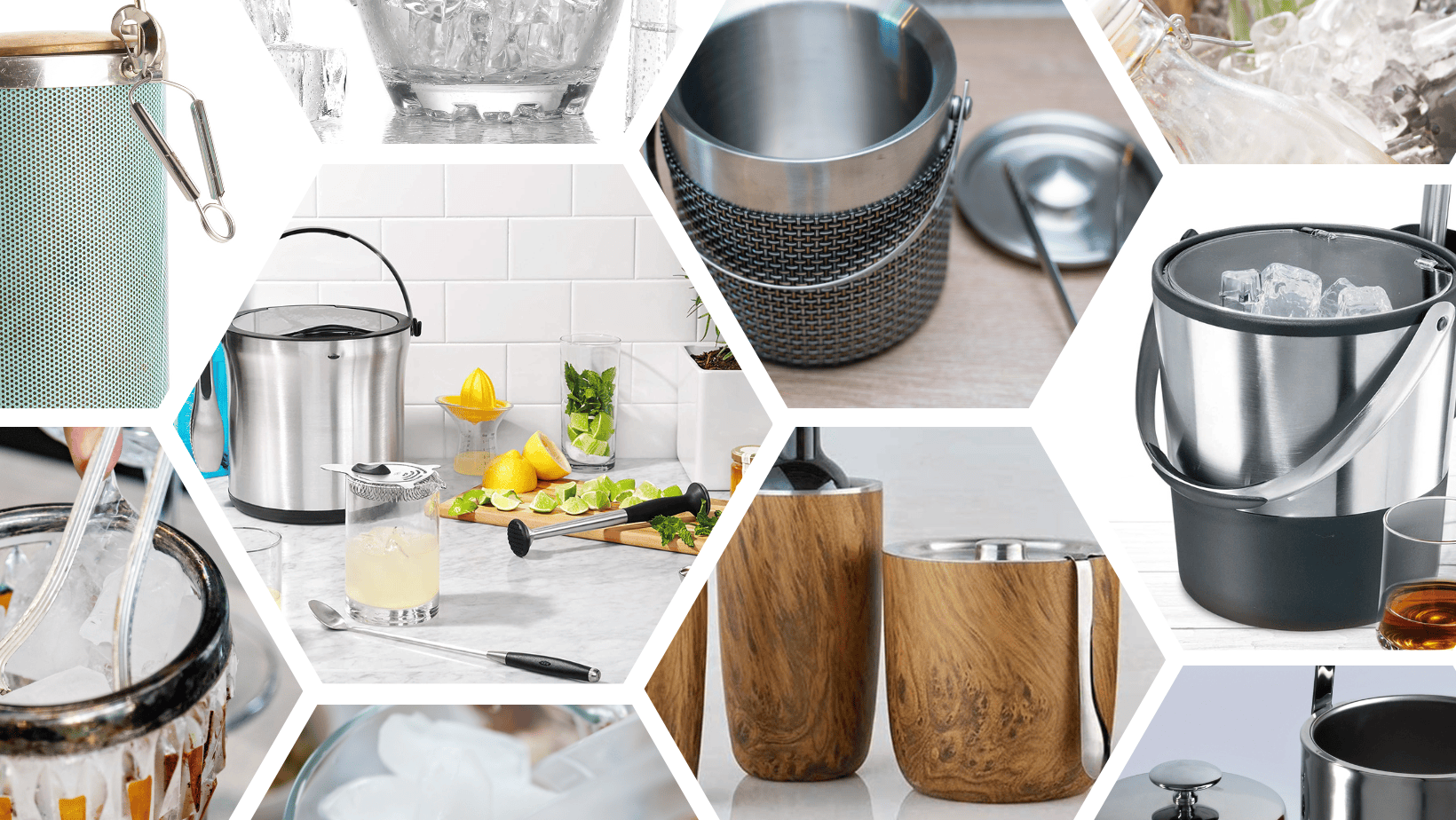 Oggi double wall ice bucket with flip lid and stainless online ice scoop