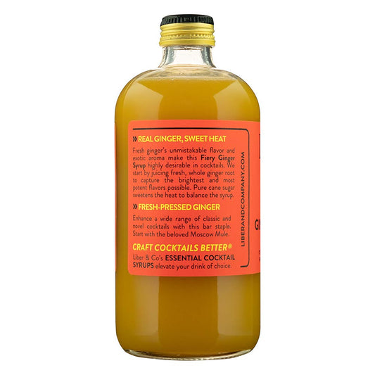 Liber & Co. Fiery Ginger Syrup (17oz) Made with Peruvian Ginger Root