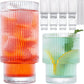 8 Piece Claplante Origami Style Drinking Glasses with Straw