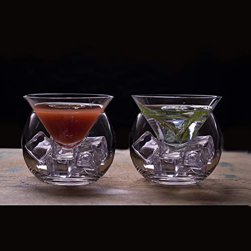 Dragon Glassware Stemless Double Wall Insulated Martini Glasses (Set o –  Drycraft Drinks
